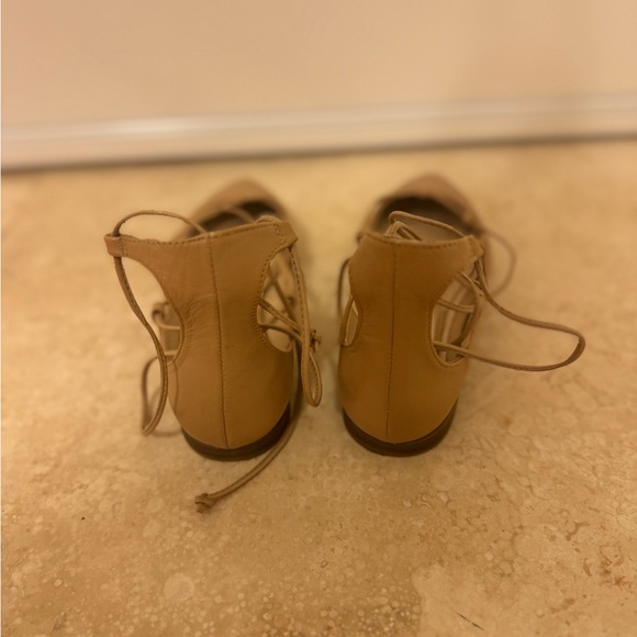 Zara Lace-Up Ballet Flats | Chic Tan Nude | Worn Once EU 37 - Picture 6 of 7